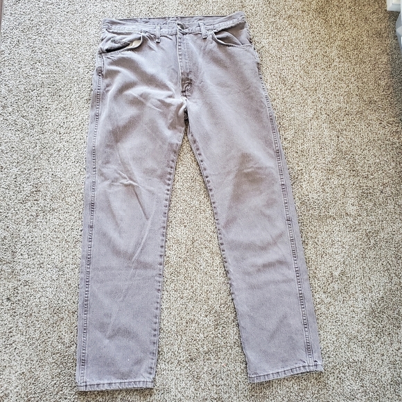 Wrangler Denim Jeans Men's 36 X 32 Brown Straight Leg Western Cowboy Work Wear - Picture 1 of 10